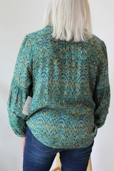 Liverpool Popover Shirred Blouse