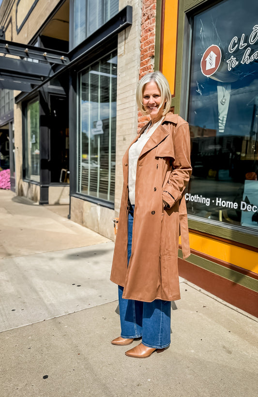Lysse Agatha Vegan Suede Trench Coat