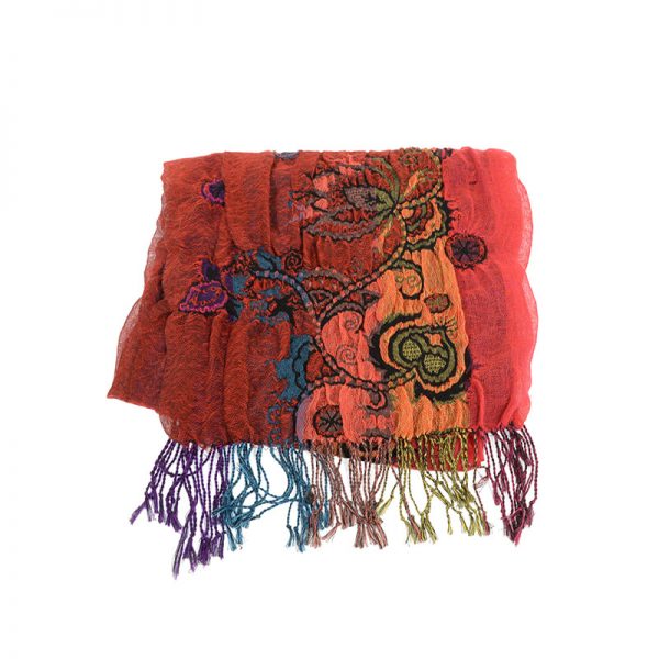 Joy Susan Crimson Lotus Scarf