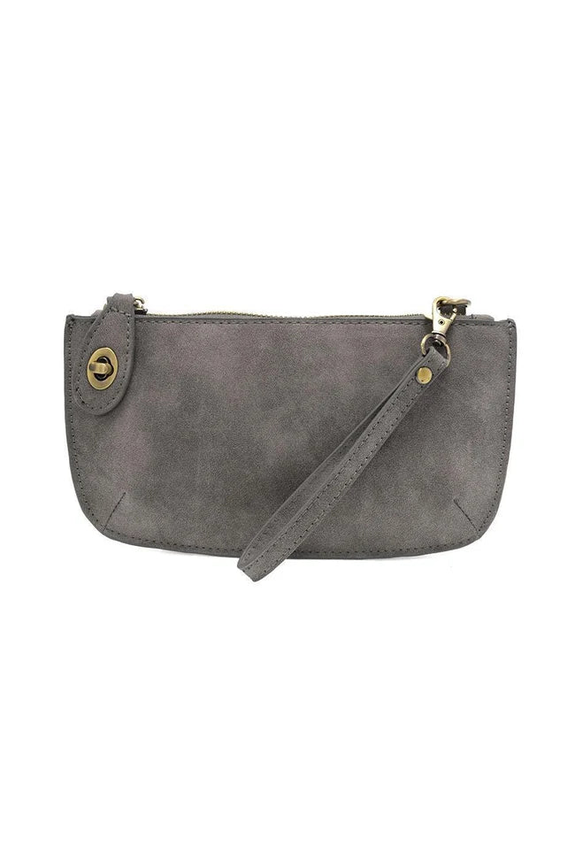 Joy Susan Faux Suede Crossbody Wristlet in Shadow
