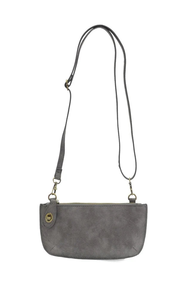 Joy Susan Faux Suede Crossbody Wristlet in Shadow