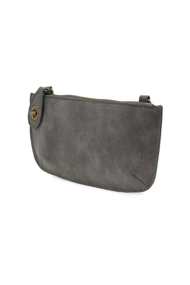 Joy Susan Faux Suede Crossbody Wristlet in Shadow