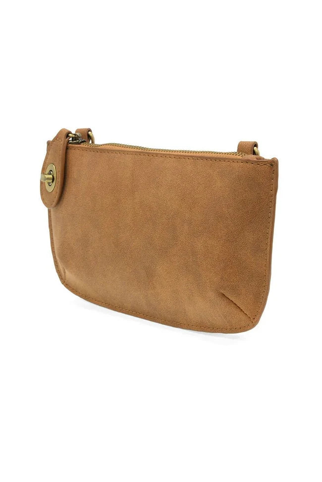 Joy Susan Faux Suede Crossbody Wristlet in Wheat