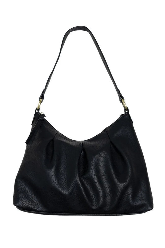 Joy Susan Sasha Pleated Hobo Crossbody in Black