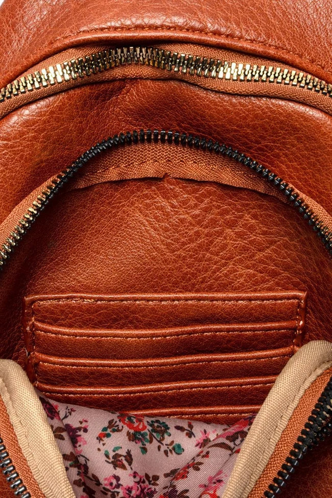 Joy Susan Jas Medium Crossbody Bag in Cognac