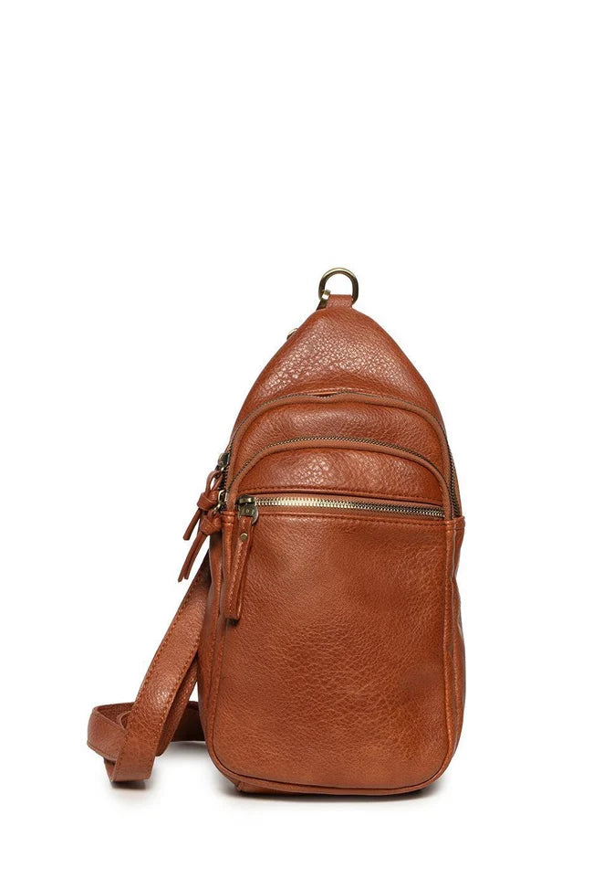 Joy Susan Jas Medium Crossbody Bag in Cognac