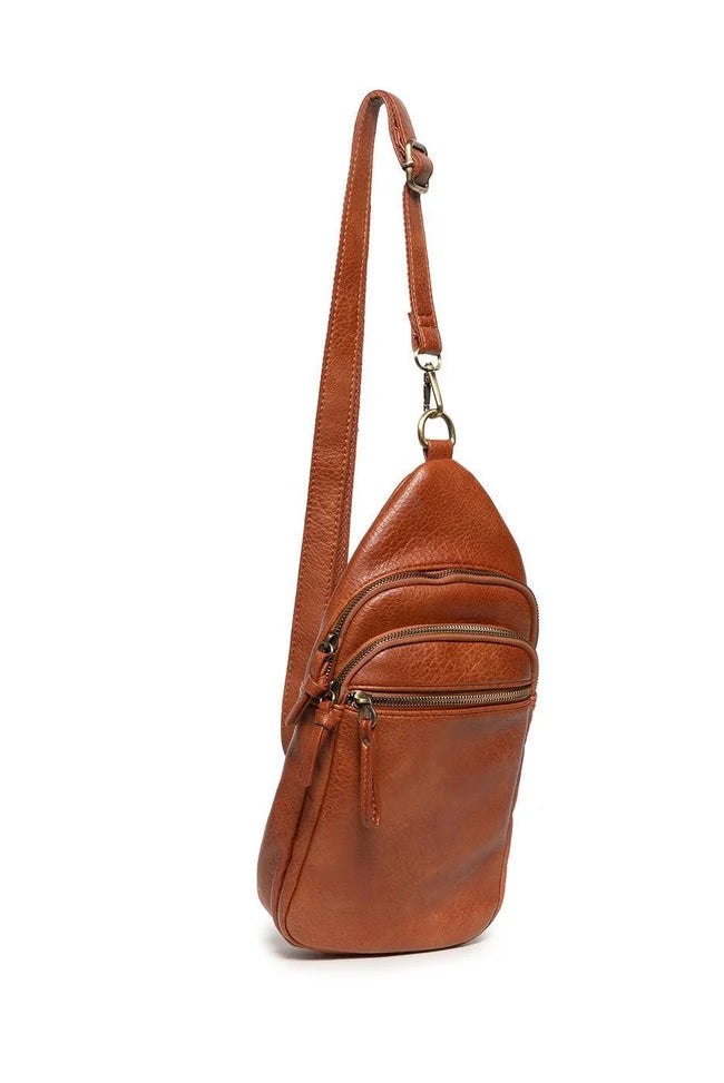 Joy Susan Jas Medium Crossbody Bag in Cognac