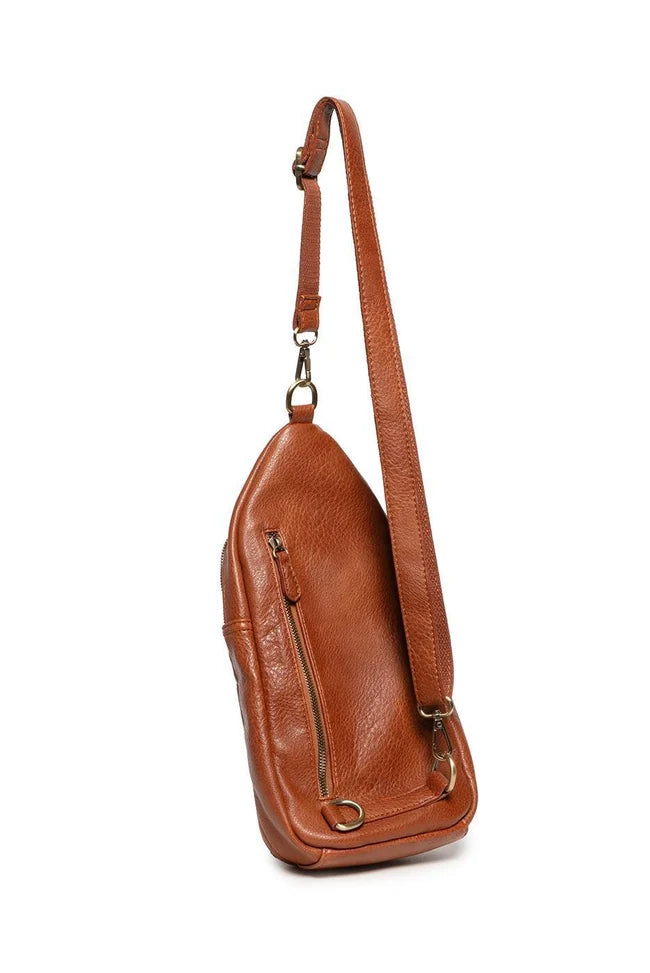 Joy Susan Jas Medium Crossbody Bag in Cognac