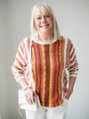 Tribal Lace Up Colorful Dolman Sweater