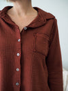 Cut Loose Button Front Top
