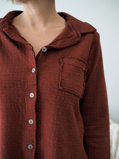 Cut Loose Button Front Top
