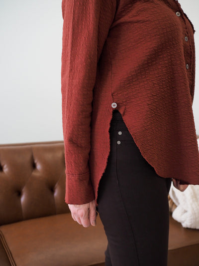 Cut Loose Button Front Top