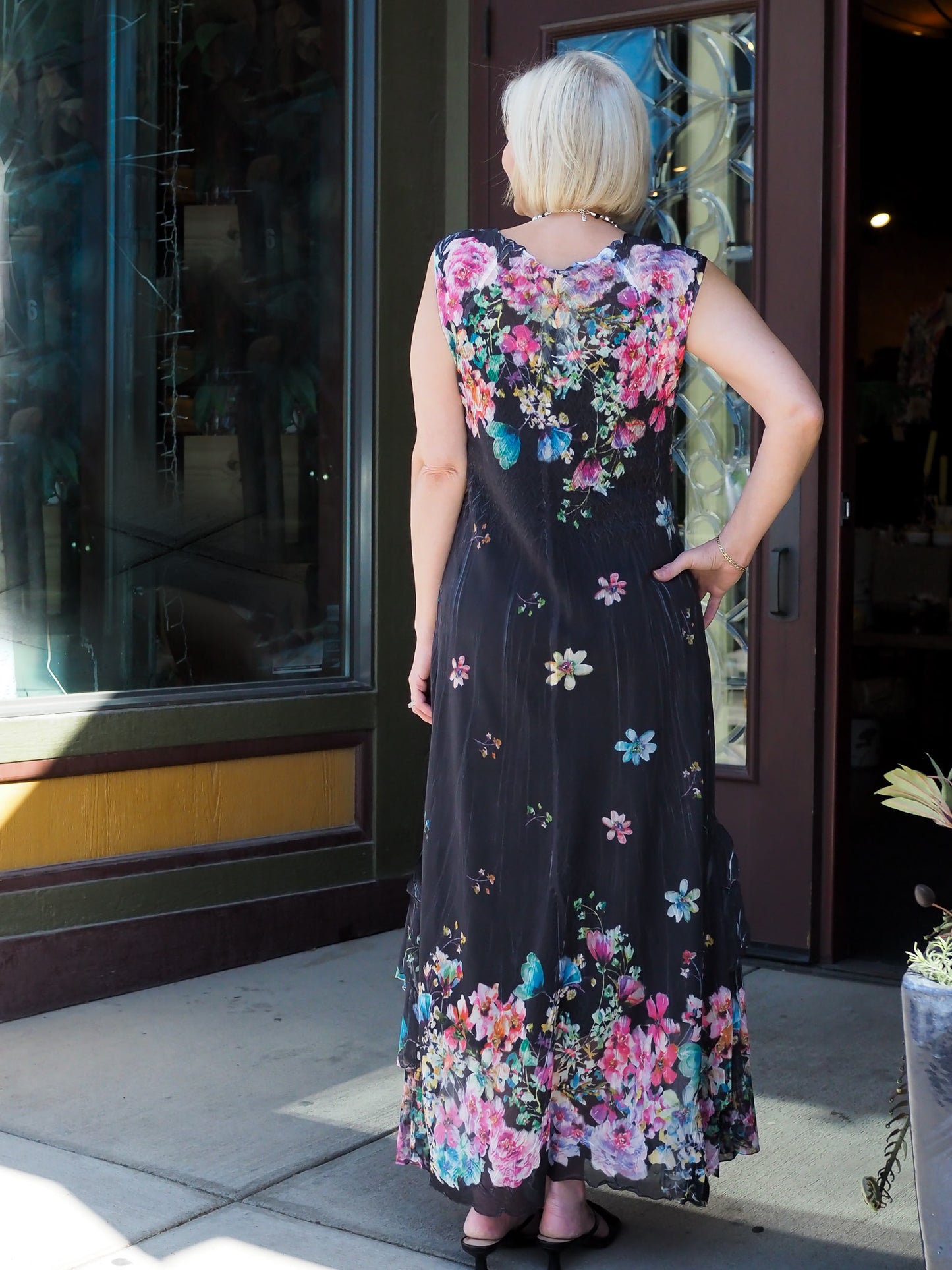 Komarov Chiffon Printed Maxi Dress