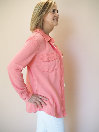 Tribal Shacket with Patch Pocket