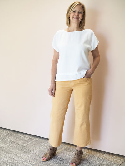 Mododoc Short Sleeve Double Layer Blouse