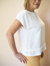 Mododoc Short Sleeve Double Layer Blouse