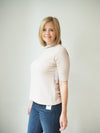 Tribal Mock Neck Elbow Sleeve Top
