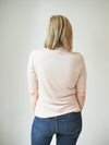 Tribal Mock Neck Elbow Sleeve Top