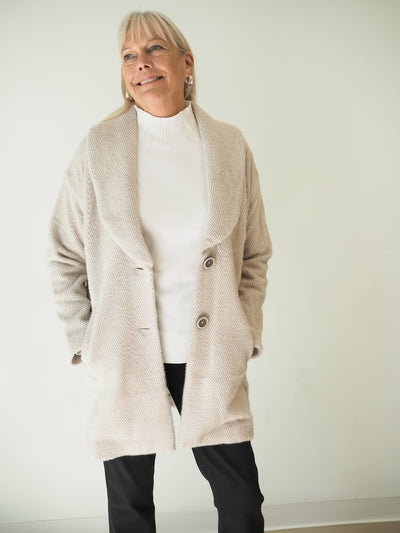 Tribal Shawl Collar Coat