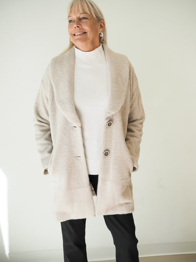 Tribal Shawl Collar Coat