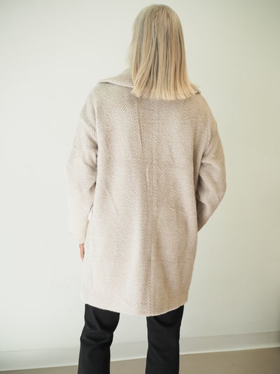 Tribal Shawl Collar Coat