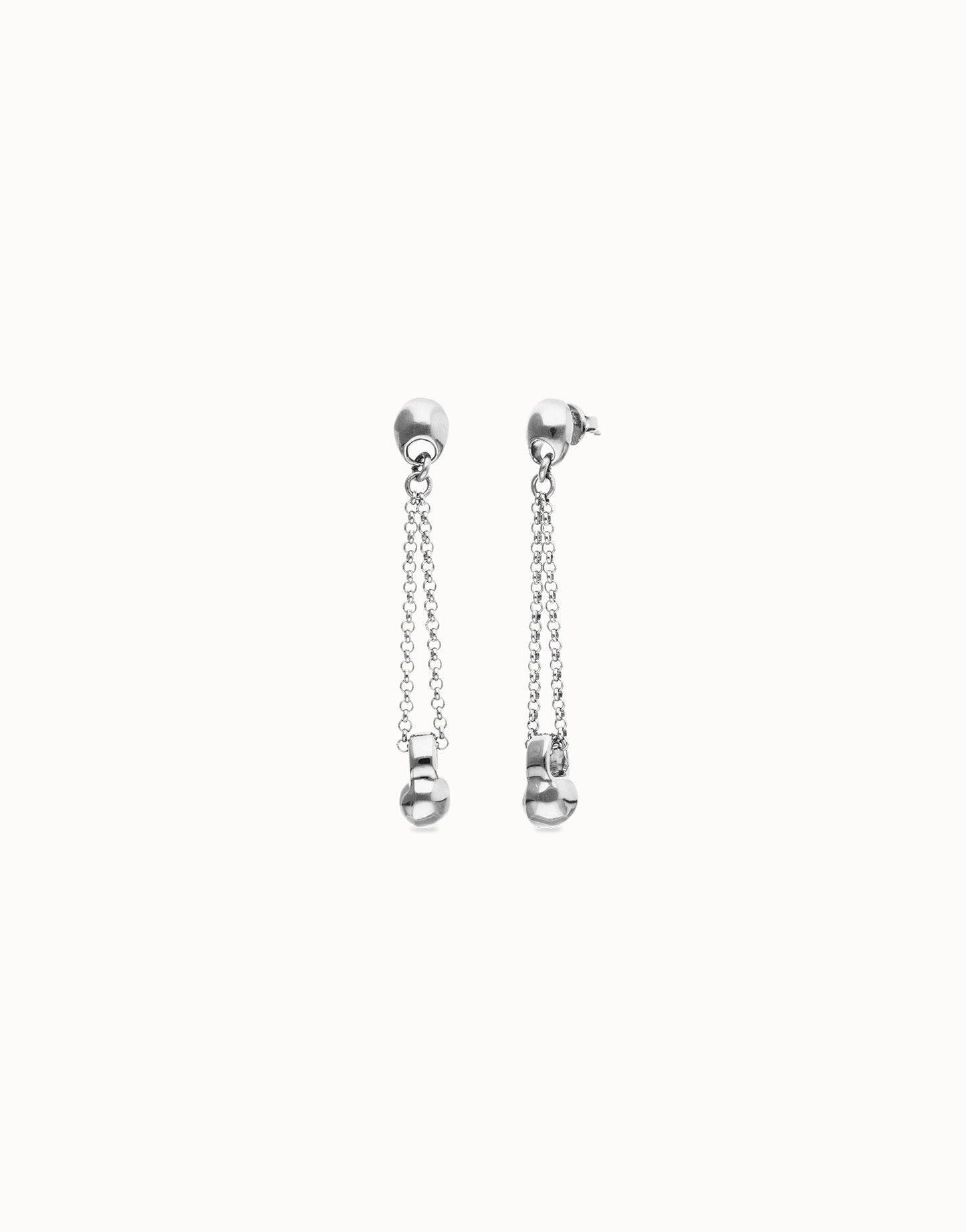 Uno de 50 Nucleo Silver Long Drop Earrings
