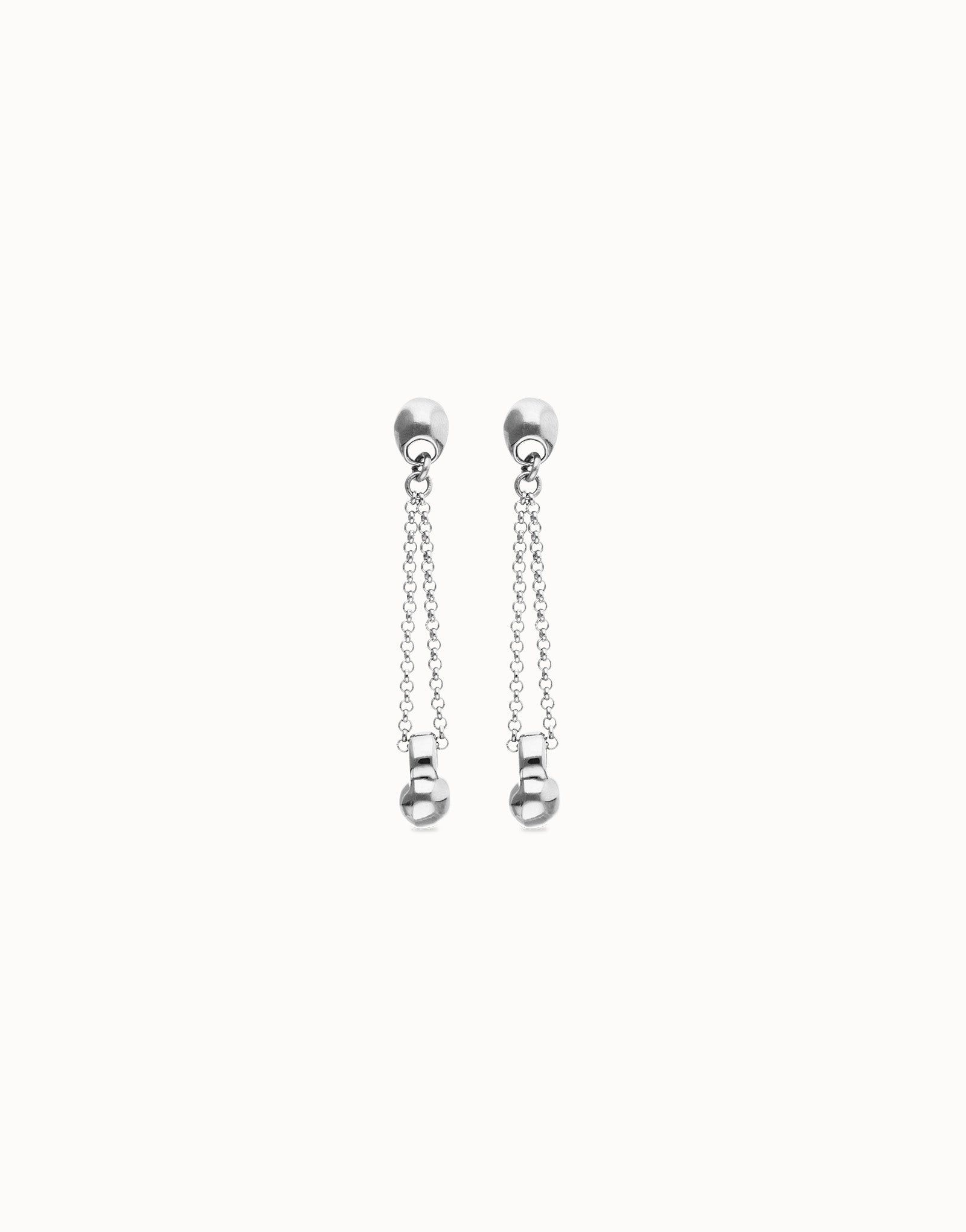 Uno de 50 Nucleo Silver Long Drop Earrings