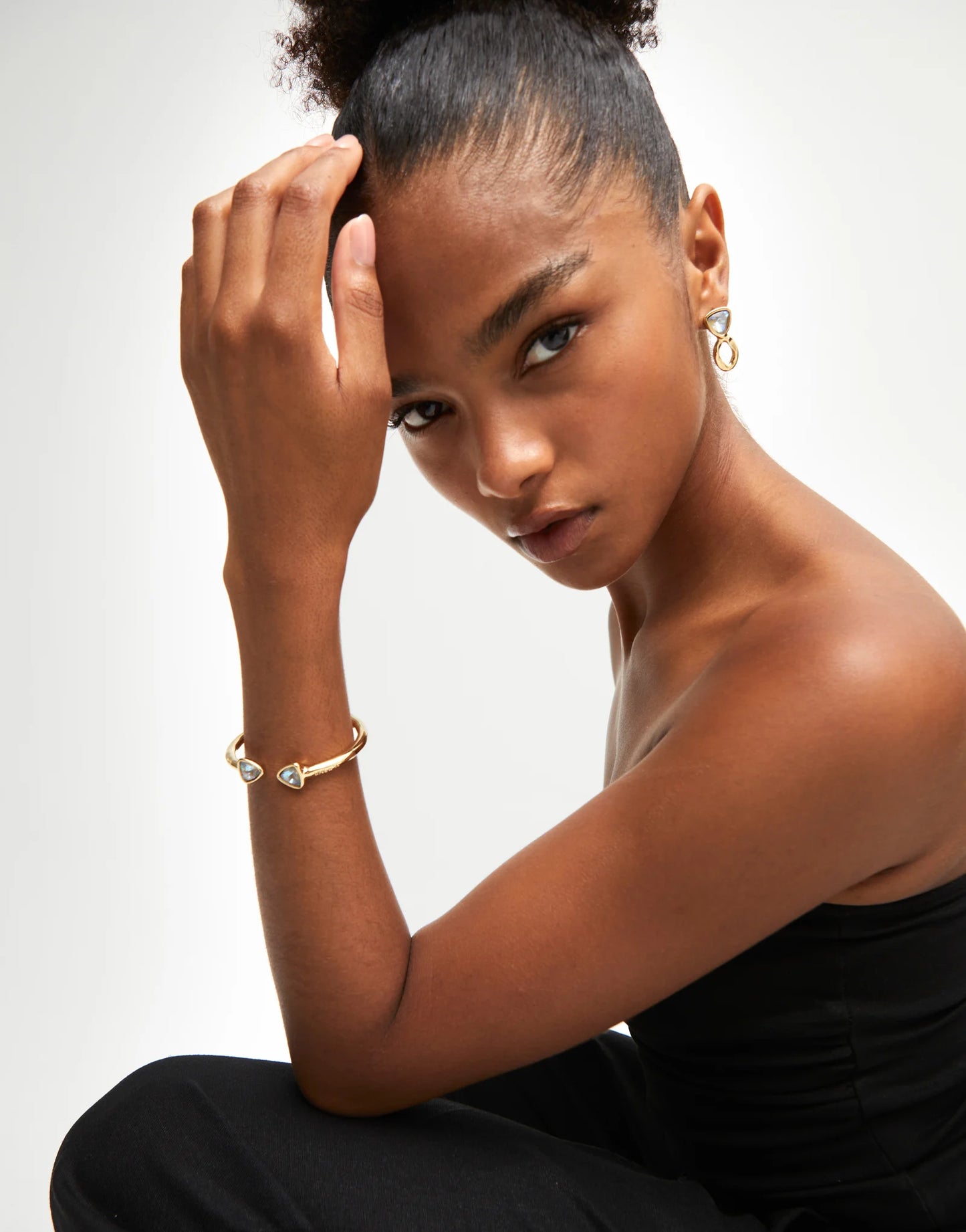 Uno de 50 Cuff Bracelet with Two Multicolored Crystals