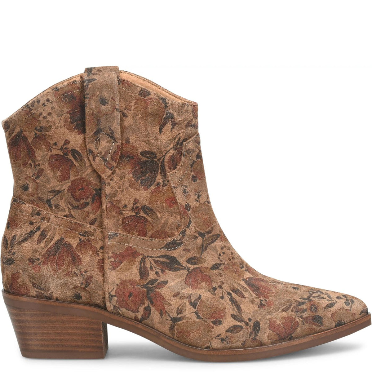 Sofft Cambridge Bootie in Brown Floral