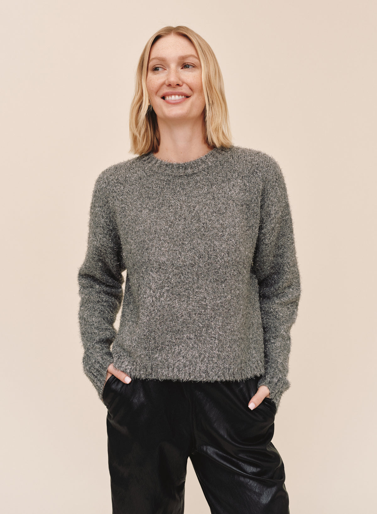 Bella Dahl Gold Shimmer Slouchy Sweater