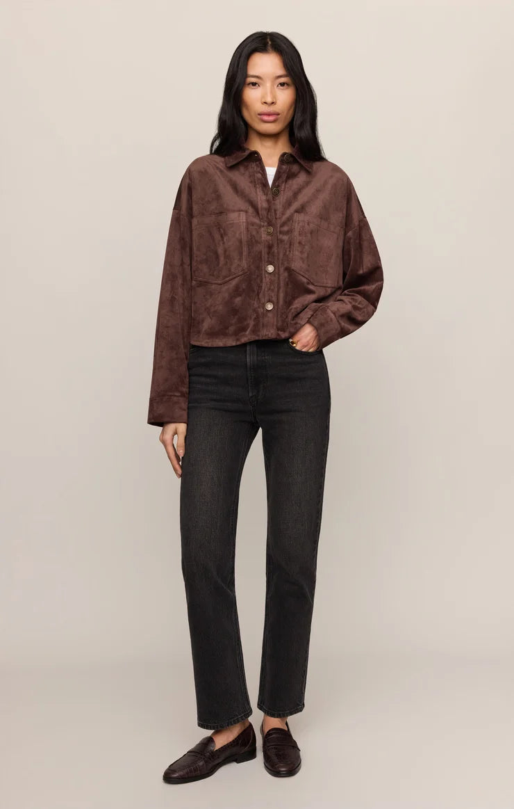 Z Supply All Day Cropped Suede Jacket