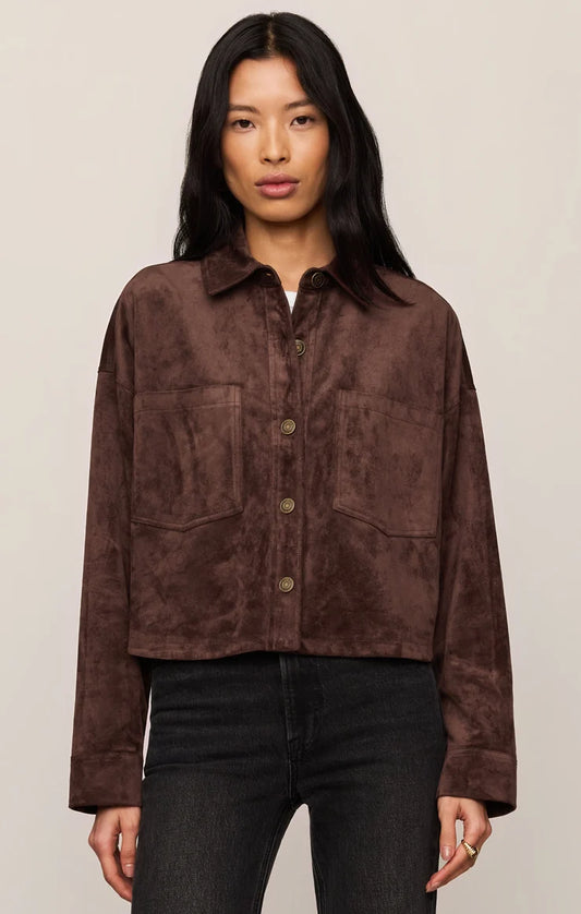Z Supply All Day Cropped Suede Jacket