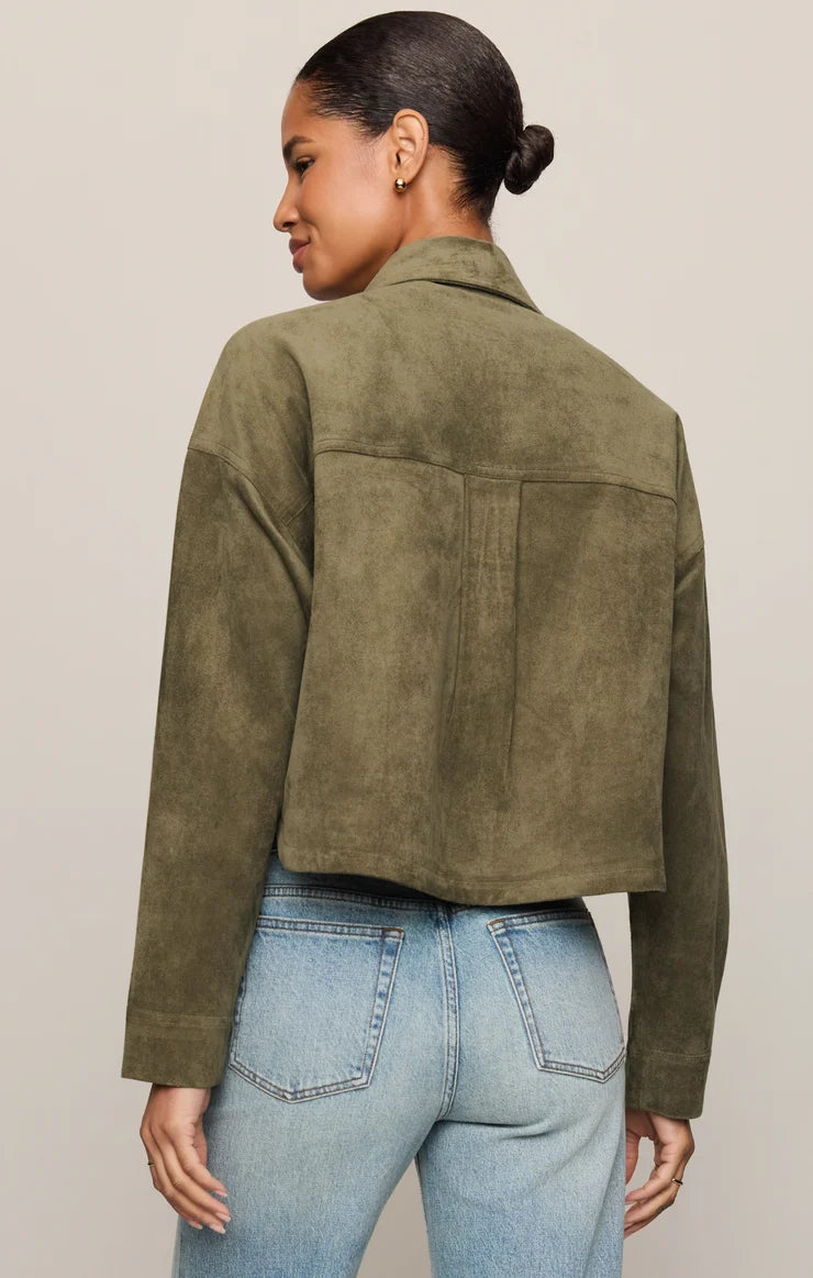 Z Supply All Day Cropped Monstera Suede Jacket