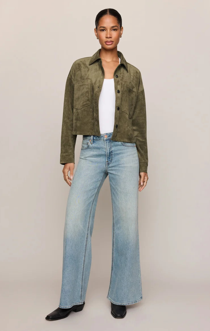 Z Supply All Day Cropped Monstera Suede Jacket