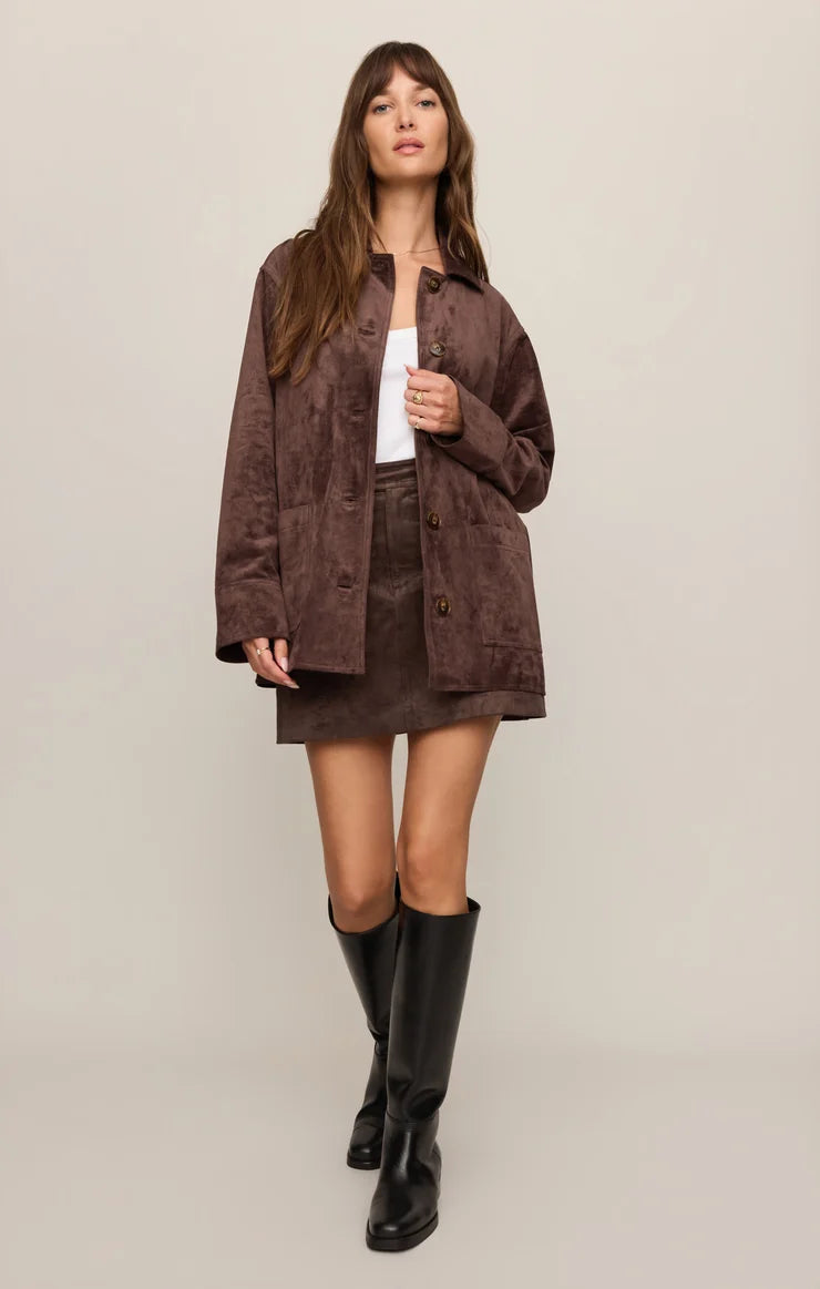 Z Supply Decker Suede Chore Dark Chocolate Coat