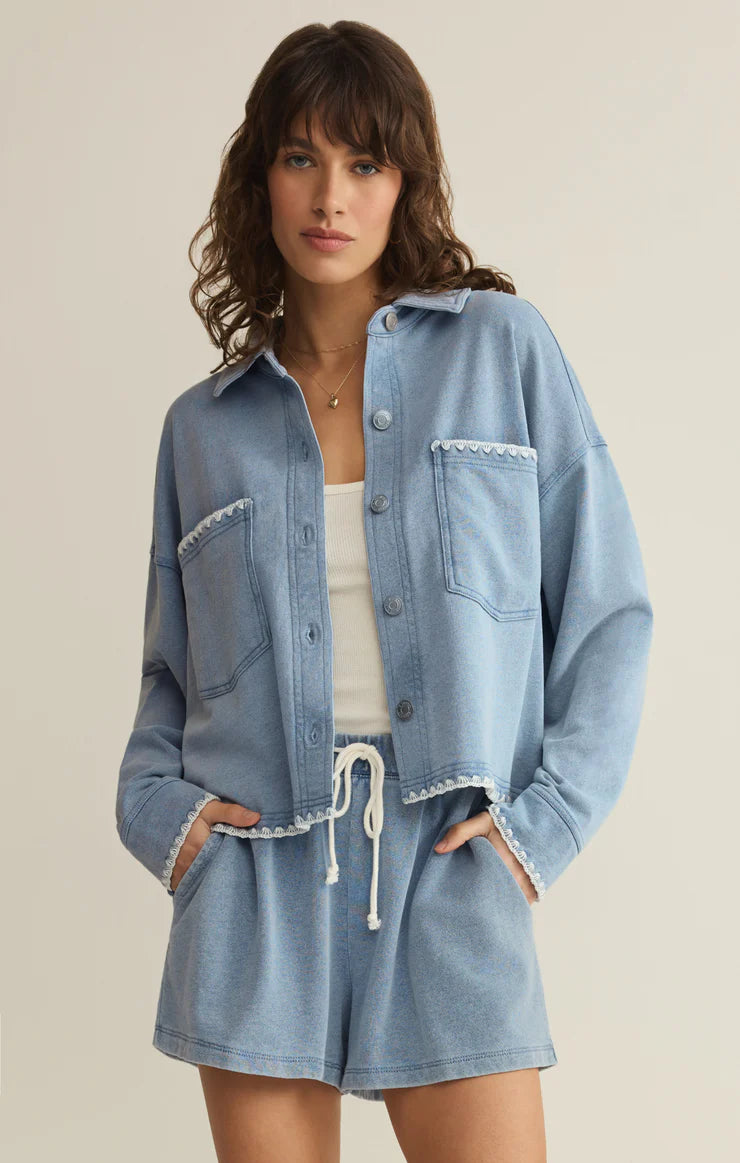 Z Supply All Day Cropped Whipstitch Jacket