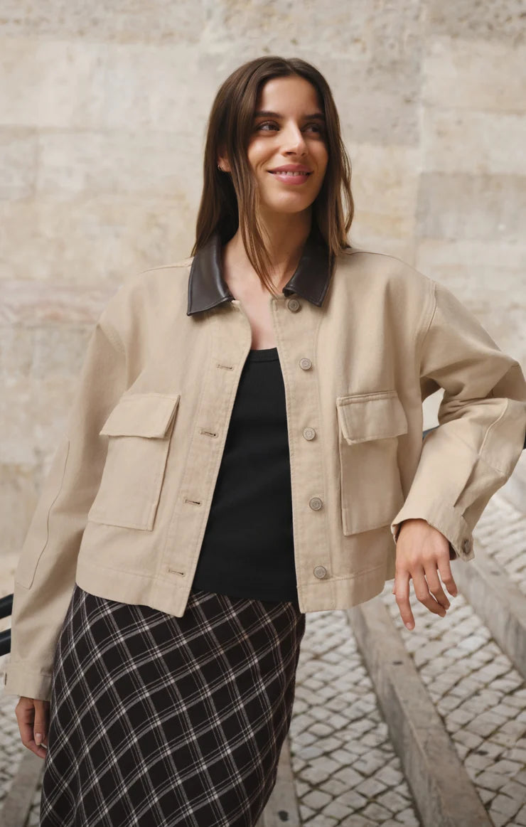 Z Supply Ray Cropped Soapstone Chore Jacket