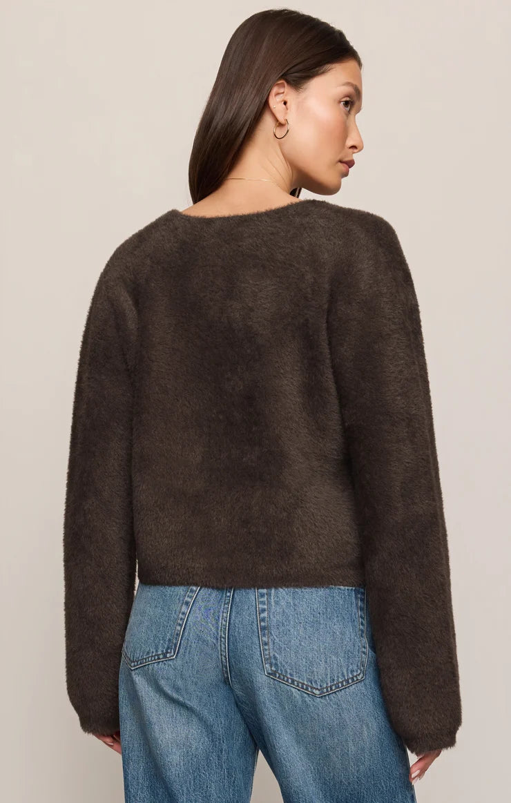 Z Supply Winterglow Fluffy Cardigan in Cocoa Bean