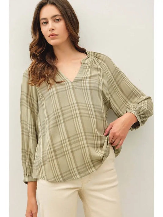 Be Cool Plaid Blouse
