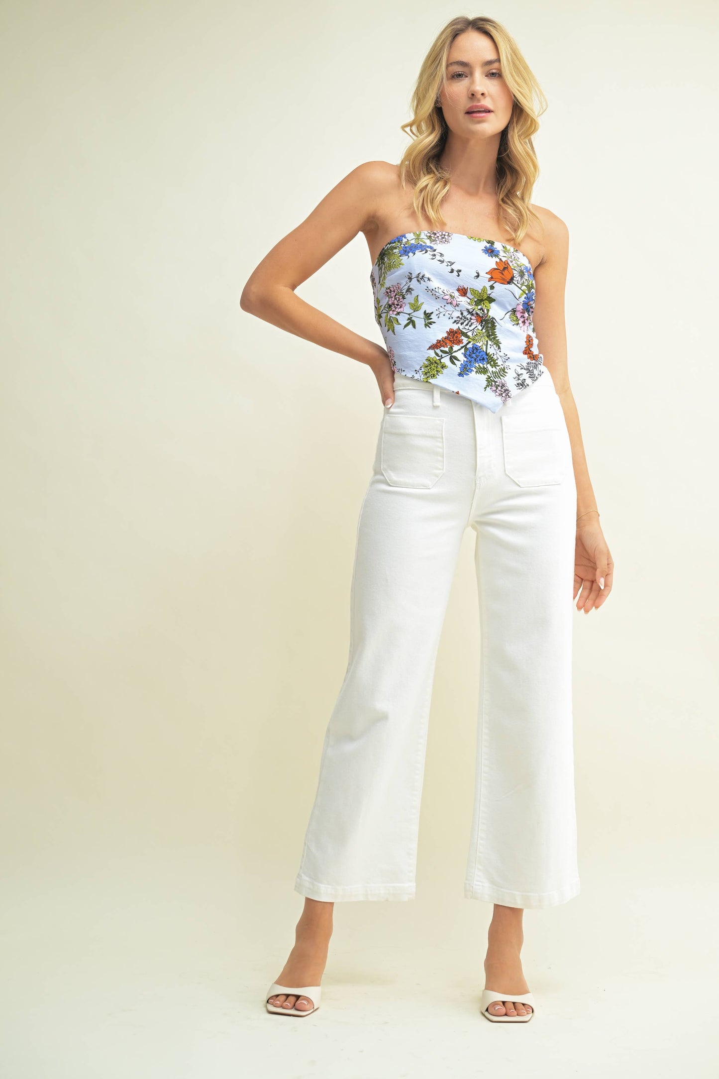 Just Black Denim Patch Pocket Wide Leg