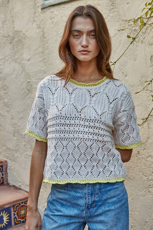 By Together Knit Short Sleeve Sweater