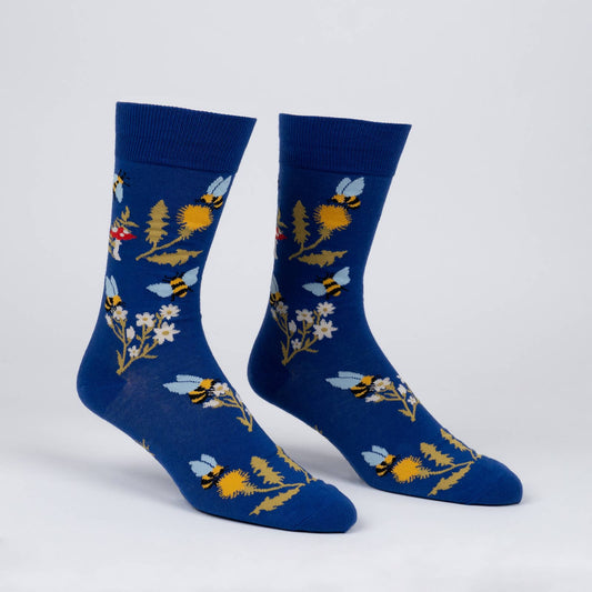 Let It Bee Crew Socks