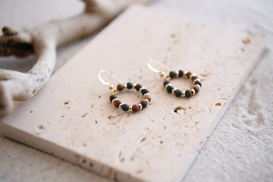 Gaia Gemstone Beaded Small Hoop Earrings