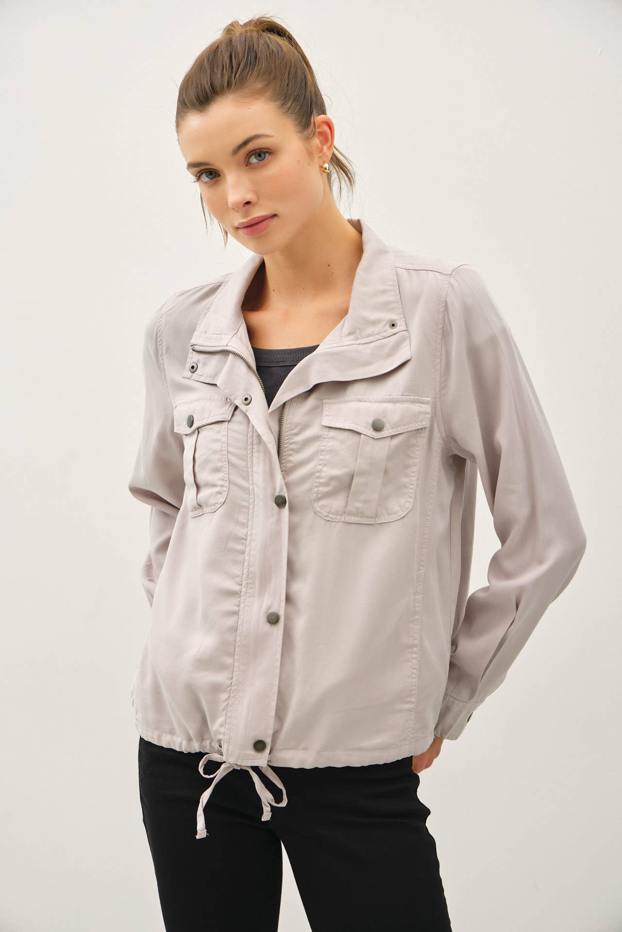 Be Cool Utility Zipper Safari Jacket, 2 colors