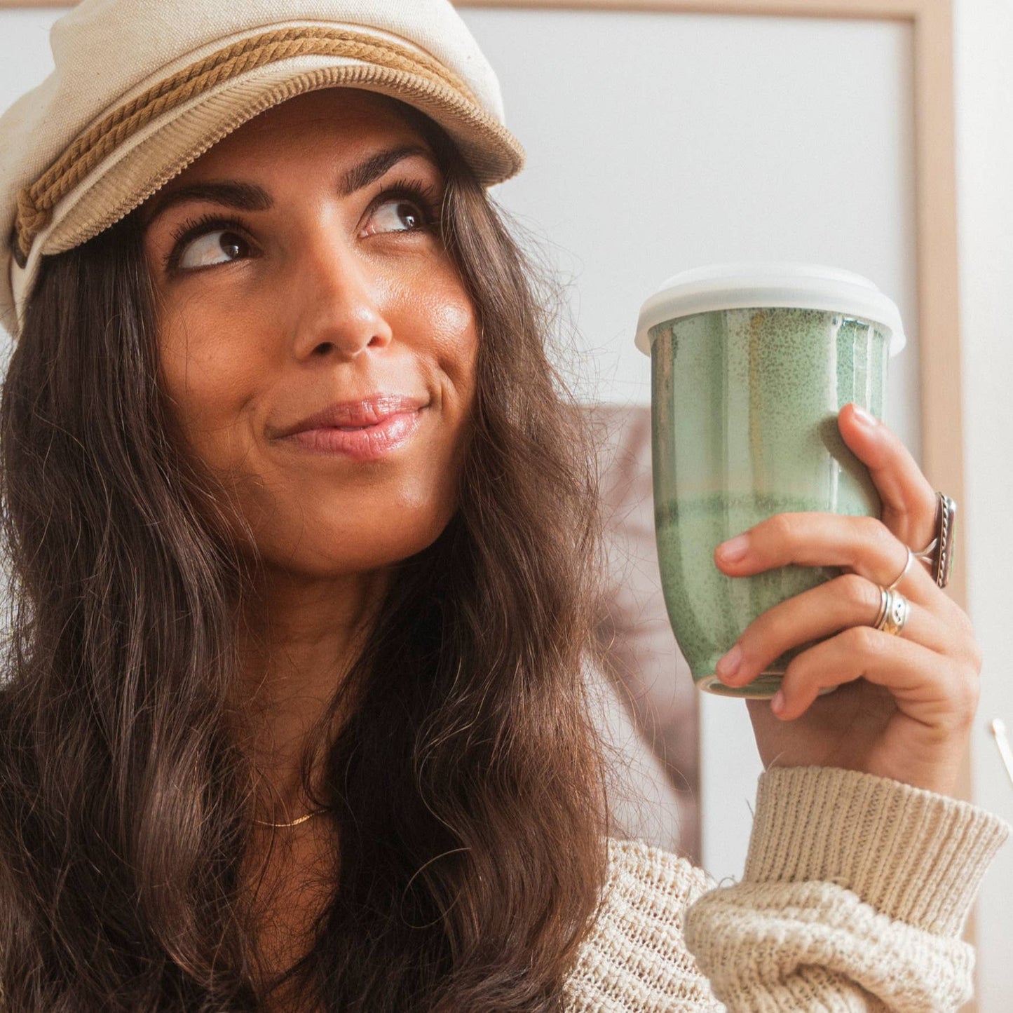 Emerald 12oz Ceramic Travel Mug – Reusable & Stylish