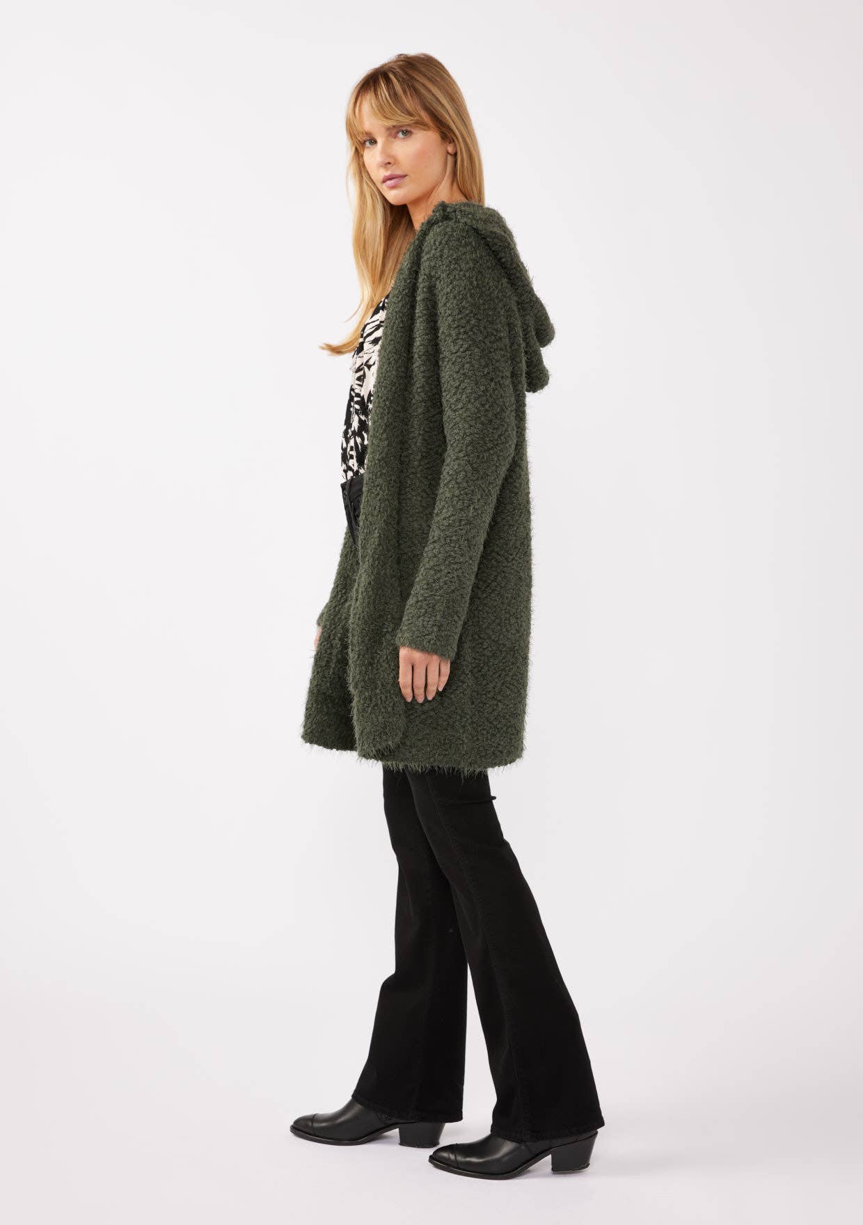 Lovestitch Hooded Cardigan with Pockets, 2 colors