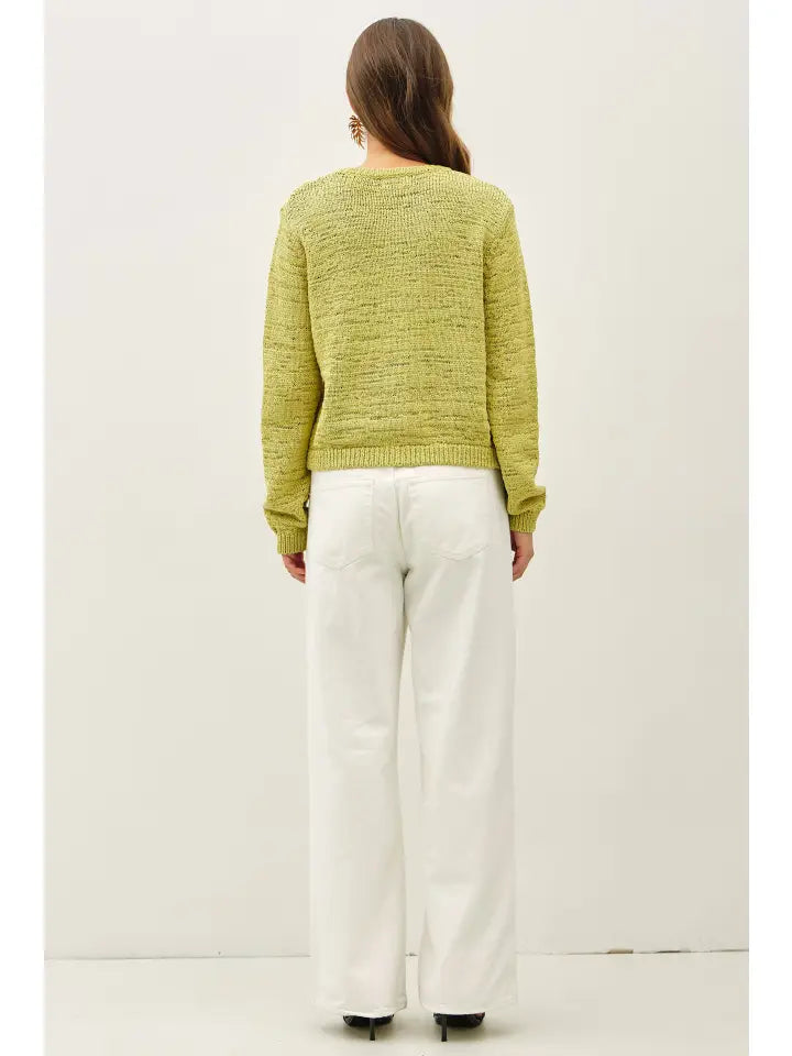 Be Cool Lime Cardigan Sweater