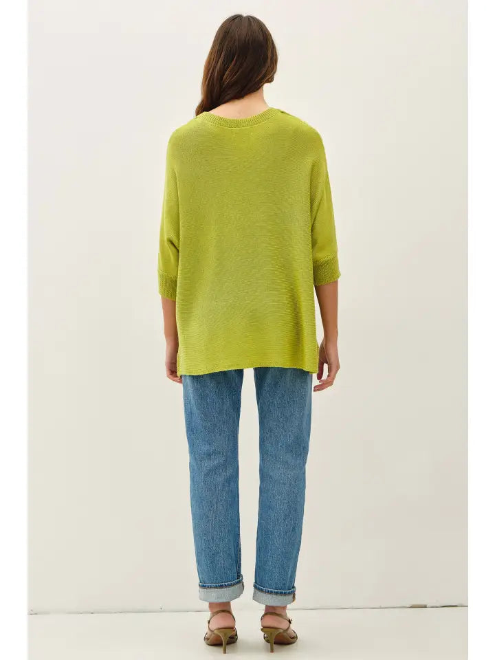 Be Cool Lime V-Neck Sweater