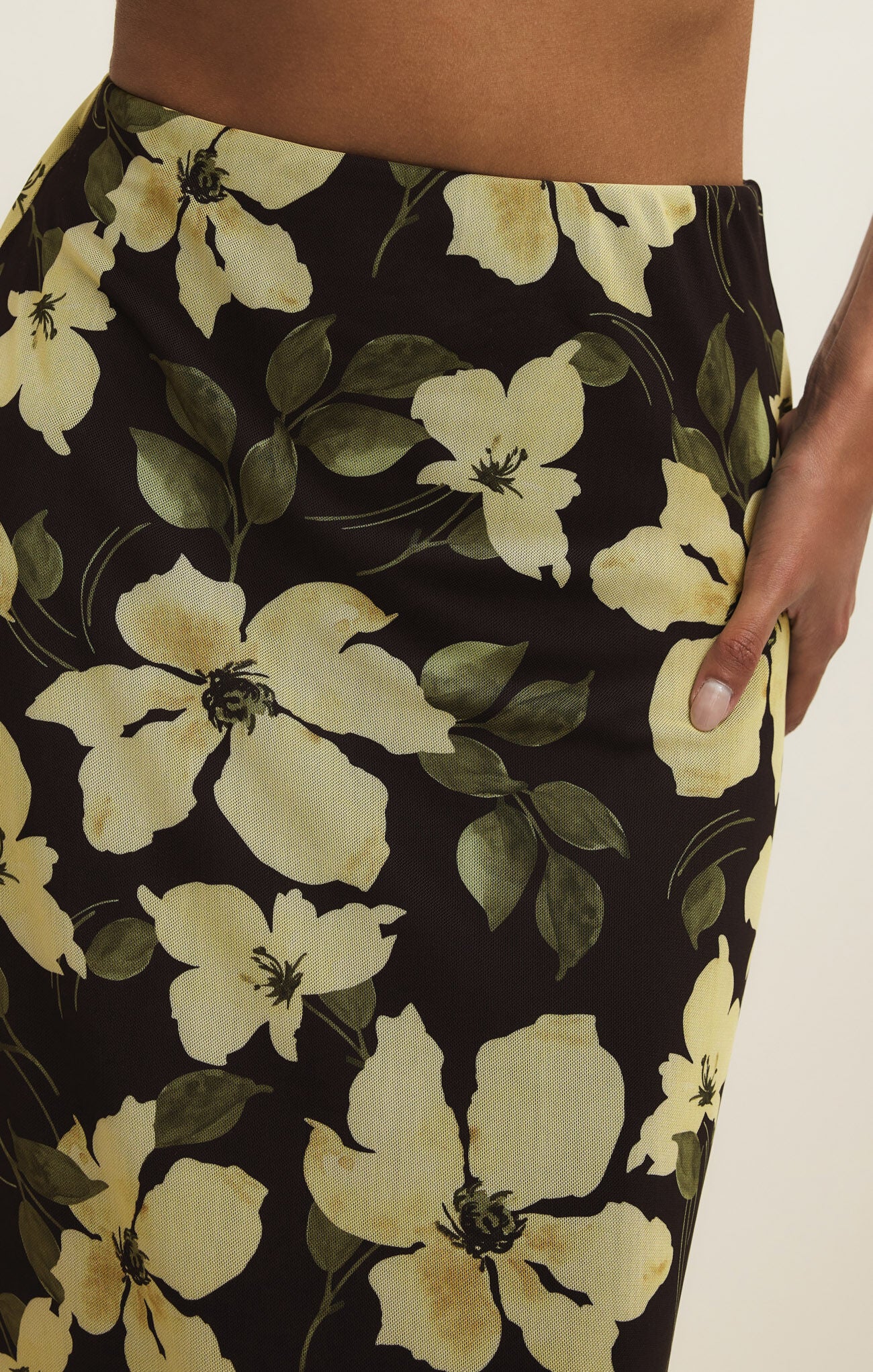 Z Supply EDA REN FLORAL MESH MIDI SKIRT