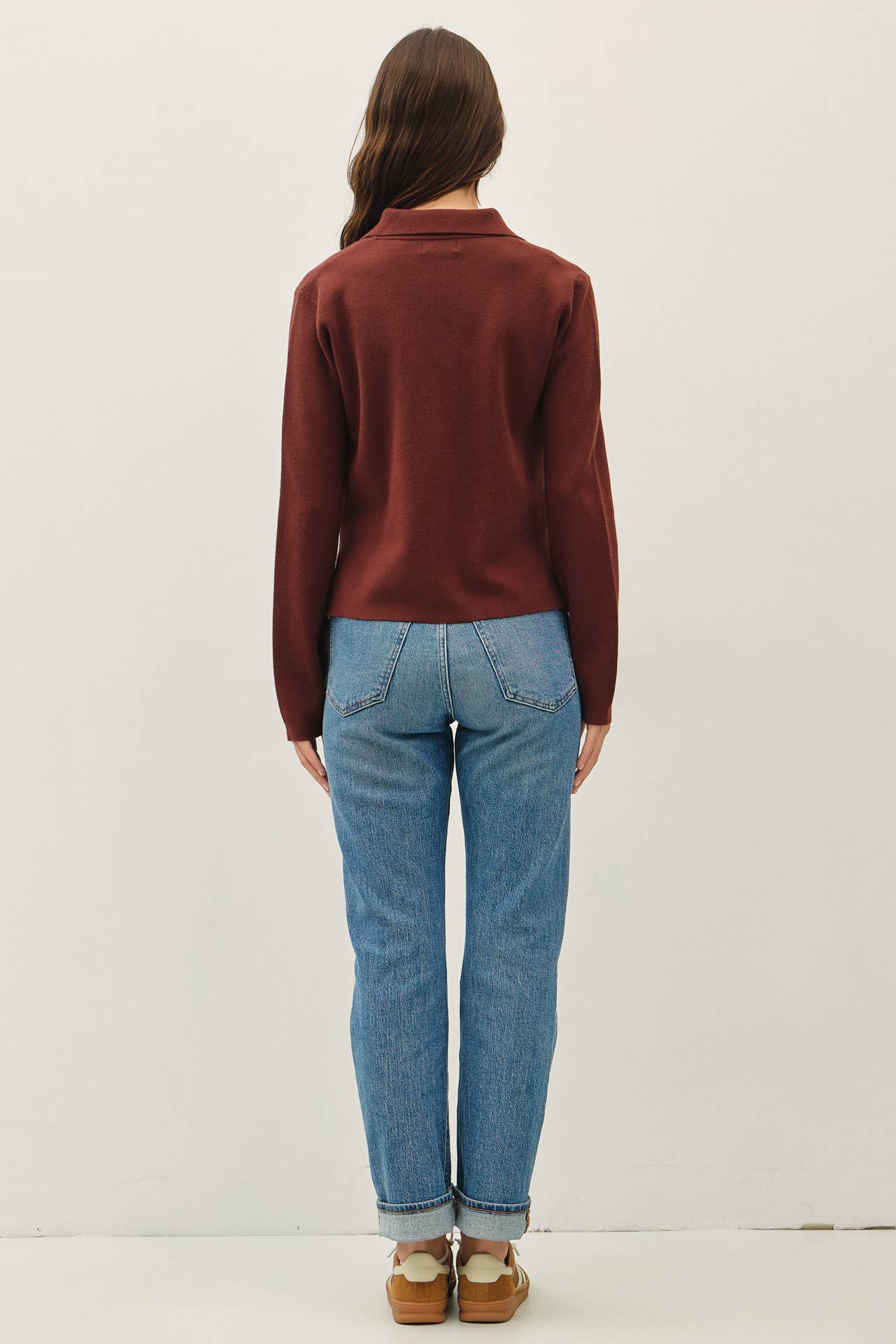 BUTTON UP COLLARED JACKET SWEATER